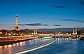 Eiffel Tower and Pont Alexandre-III at night
